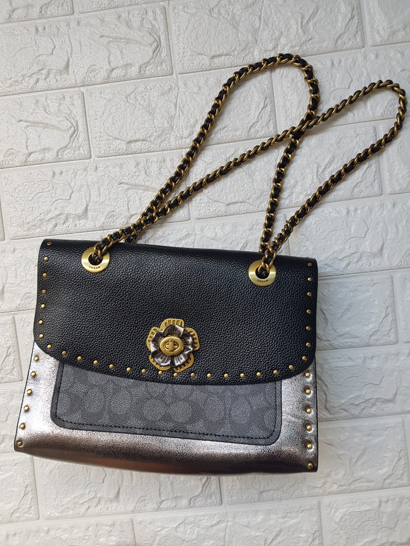 Parker with rivets and snakeskin detail hot sale