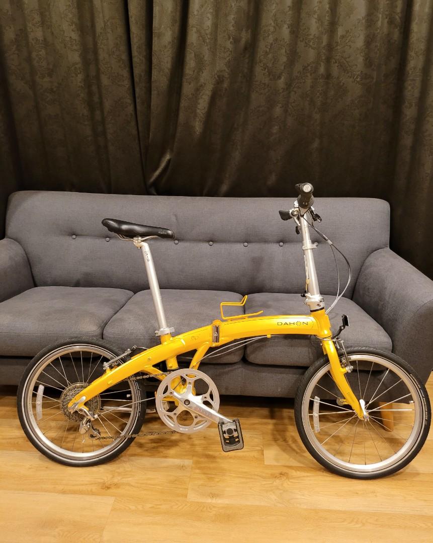 dahon folding bike yellow