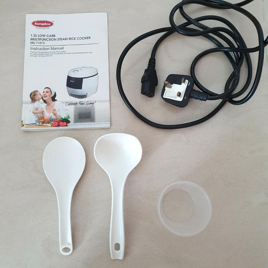EuropAce Rice Cooker 1.2L Low Carb 40 Starch Reduced MultiFunction