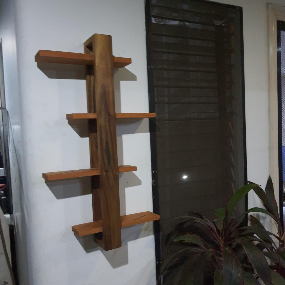 Floating Wall Shelve's (Category: Shelves, Cabinets & Racks) located in Bais. Submitted by porthassiotradingpost (Listing ID 1067145492, Image 1). Description: Stands 3 feet tall Wood Used, Mahogany & Ipil Ipil.