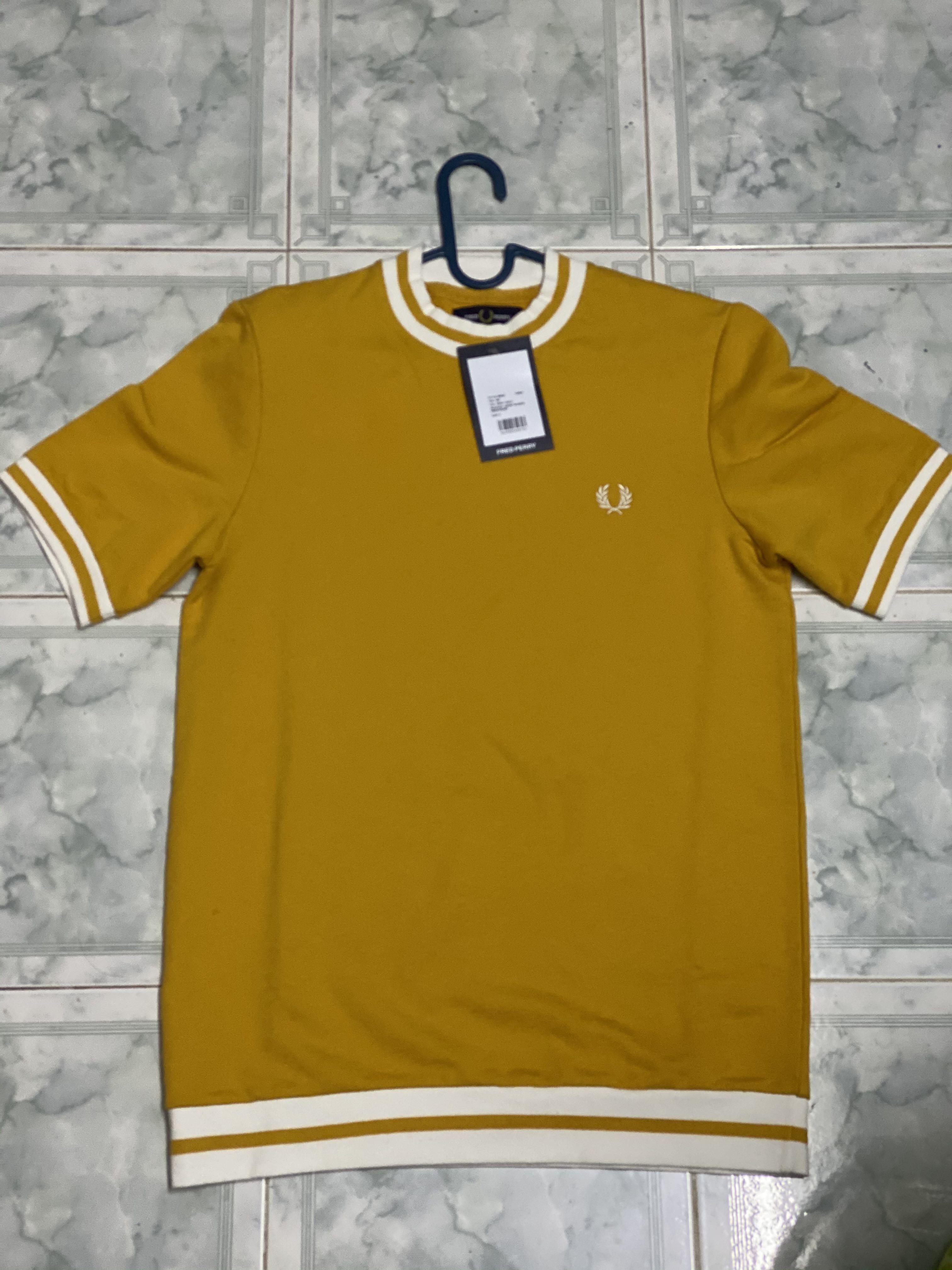 Fred Perry Gold Yellow ShortSleeve Sweatshirt