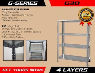Galvanized Shelves Metal Rack