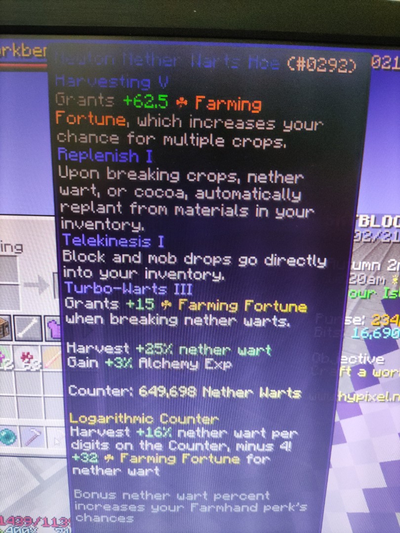 [Gauss Carrot Hoe+Newton Nether Wart Hoe](t2) Minecraft Hypixel skyblock, 電子遊戲, 遊戲機配件, 遊戲週邊商品