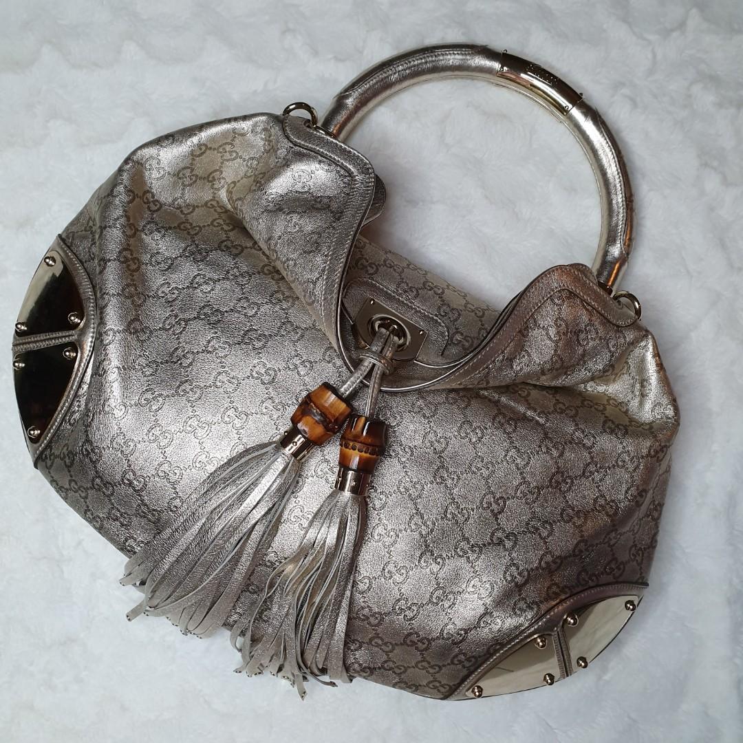 Gucci Indy Bag (Category: Luxury Bags & Wallets) located in Manila. Submitted by boringmomnoni (Listing ID 1067125116, Image 1). Description: Slightly used Gucci Guccissima Indy Bag Includes: Original strap, original Gucci dustbag ❤ P80,000 Hardware: Silver Tone Details: 1 inside pocket Item Condition: Slightly used. I have not used this for 10 years but stored properly, store bought by me in Hong Kong Gucci Gateway. Original price was around Php