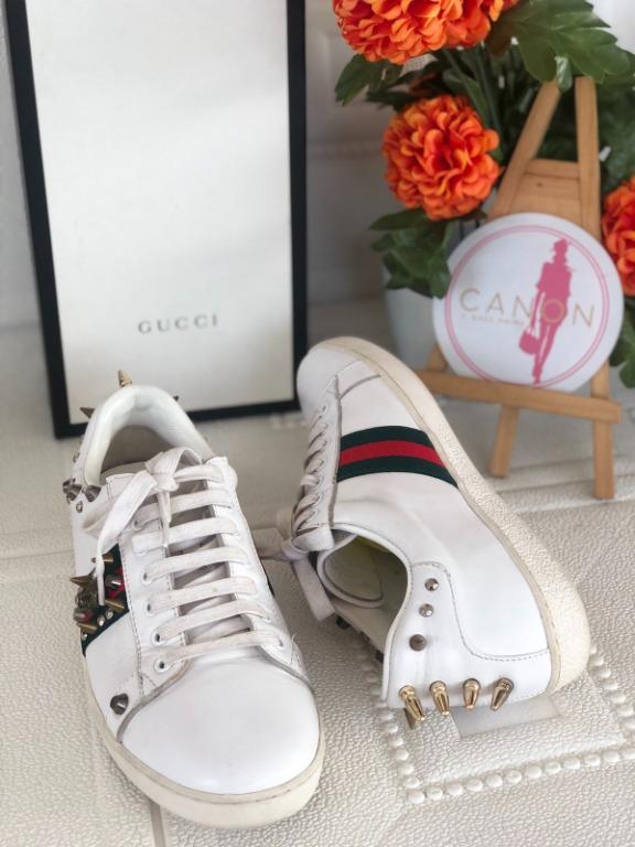ace studded leather sneaker gucci