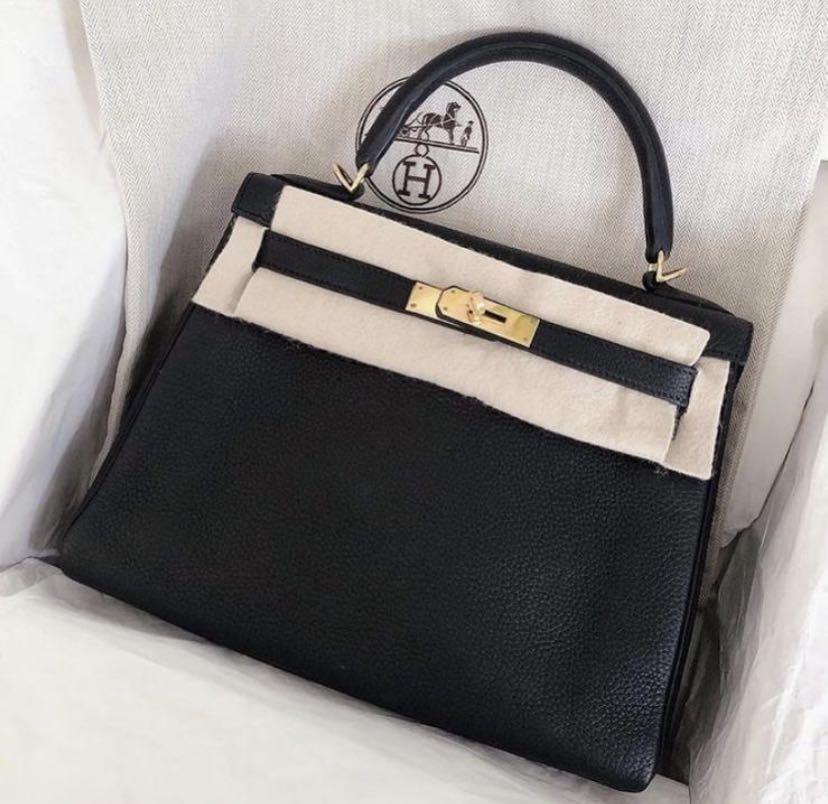 Hermes Kelly 28 Retourne Noir Black Togo GHW 2021