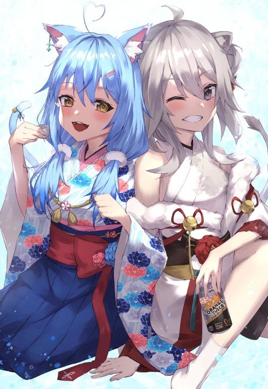 預訂 日本同人商品 Hololive 獅白牡丹 雪花菈米b2掛布 日本明星 Carousell