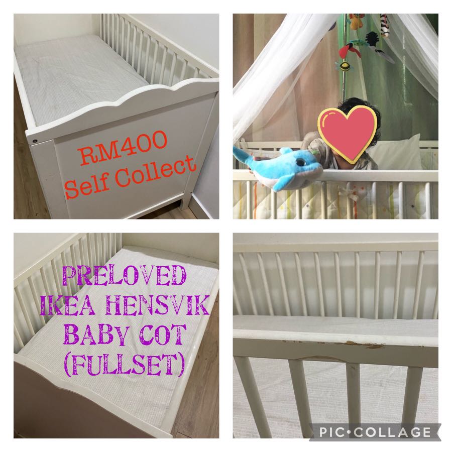 Ikea Hensvik Baby Cot, Furniture & Home Living, Furniture, Bed Frames