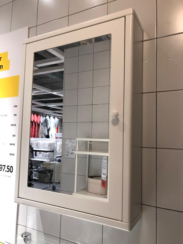 Ikea toilet metal cabinet with mirror, Everything Else on Carousell