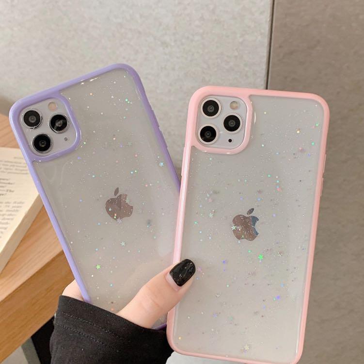 Iphone 11 Purple Clear Glitter Case Mobile Phones Tablets Mobile Tablet Accessories Cases Sleeves On Carousell