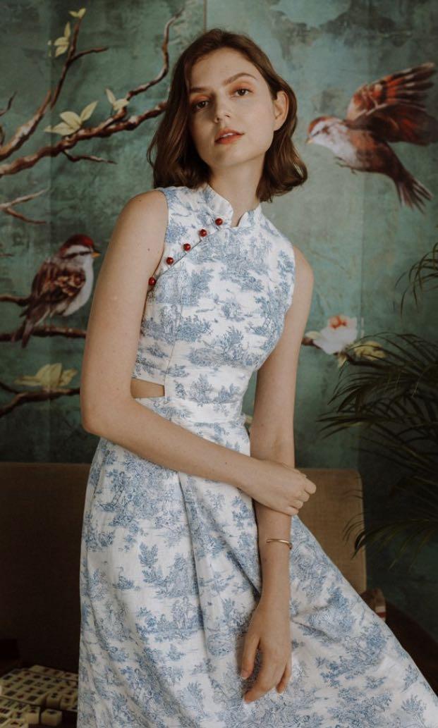 IWTMP Charlotte Cutout Cheongsam set I want the missing piece OSN OUR SECOND NATURE Women s Fashion Tops Sleeveless on Carousell