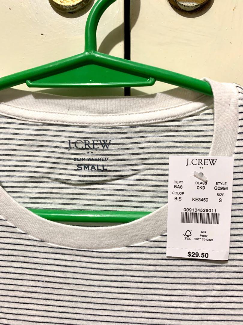 J. Crew Slim Fit Shirt (Category: Tshirts & Polo Shirts ) located in Marikina City. Submitted by ernieco (Listing ID 1067233509, Image 2). Description: Authentic J. Crew shirt. Bought in the US during my trip. Size is Small Never been used. Still has its tag. Color is white with black stripes..