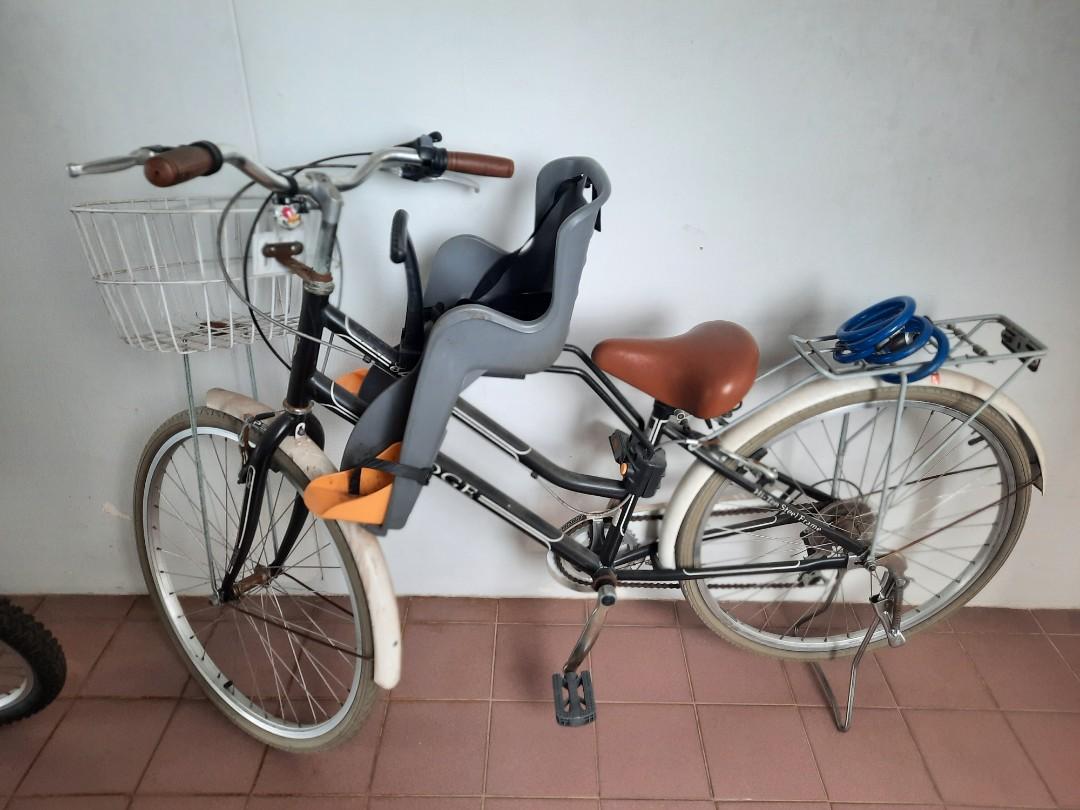 Ladies bicycle with child seat on sale