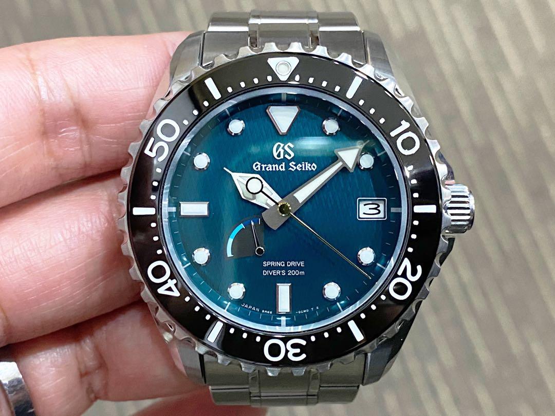 Like New Complete Feb 2019 Grand Seiko GS Spring Drive Diver Asia Limited  Turquoise Green SBGA391, Luxury, Watches on Carousell