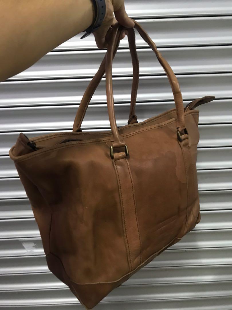 Ll Bean Leather Bag, Women'S Fashion, Bags & Wallets, Tote Bags On Carousell