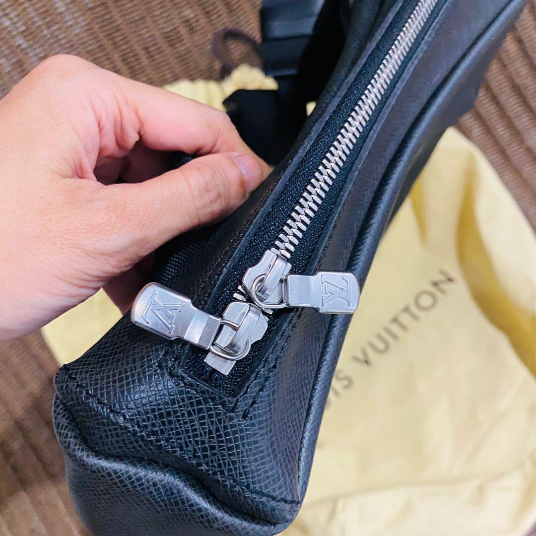 Authentic Louis Vuitton NEW Men Sling Bag (Category: Bags & Wallets) located in Singapore. Submitted by otlelly74 (Listing ID 1067250154, Image 3). Description: Selling Vintage new authentic LV mens sling bag on behalf of cousin. Design has been discontinued. Is Taiga leather. Color NOIR Details pls refer last pic. Condition is NEW. Comes with dust bag. Pls refer serial number of bag in picture on proof of authenticity. Comes with copy receipt bc