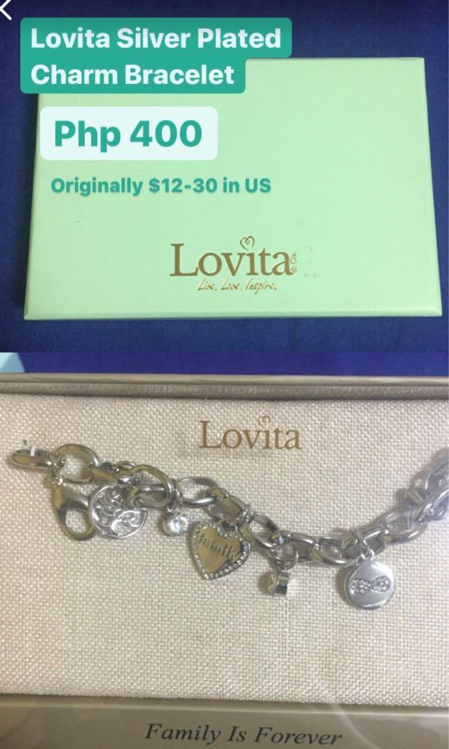 SALE Lovita Silver Plated Charm Bracelet Family Women s Fashion Jewelry Organizers Bracelets on Carousell