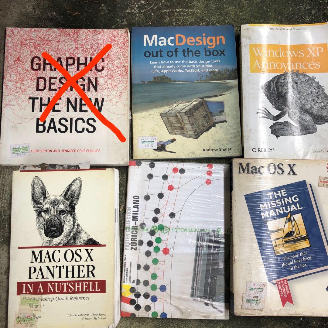 Mac OS/Macbook/Windows/Computer/Graphic Design Books (Category: Textbooks) located in Cebu City. Submitted by twaysew (Listing ID 1062821632, Image 2). Description: 50 each X MEANS SOLD .