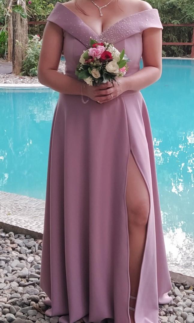 Neoprene bridesmaid gown