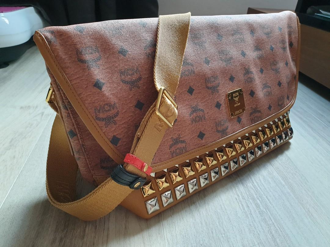 Mcm studded shop crossbody bag