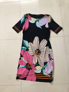 M&S Black Flower Dress