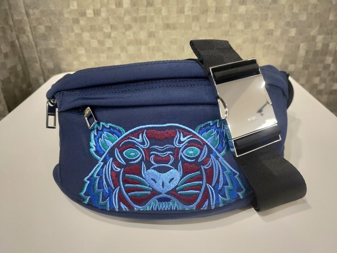 New Kenzo Tiger Bum Bag blue waist pouch
