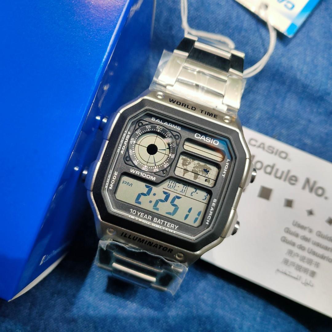 ORIGINAL Casio Royale James Bond Stainless Steel Bracelet Watch AE 1200WHD