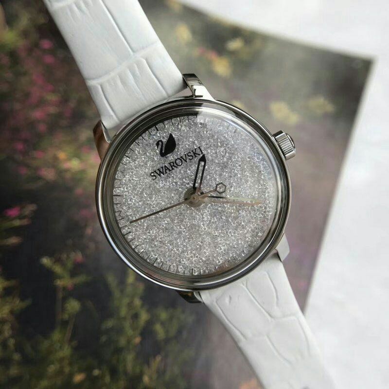 PREORDER ORIGINAL SWAROVSKI CRYSTALLINE HOURS WHITE DIAL SILVER CASE LEATHER WATCH 5295383 Women s Fashion Watches Accessories Watches on Carousell