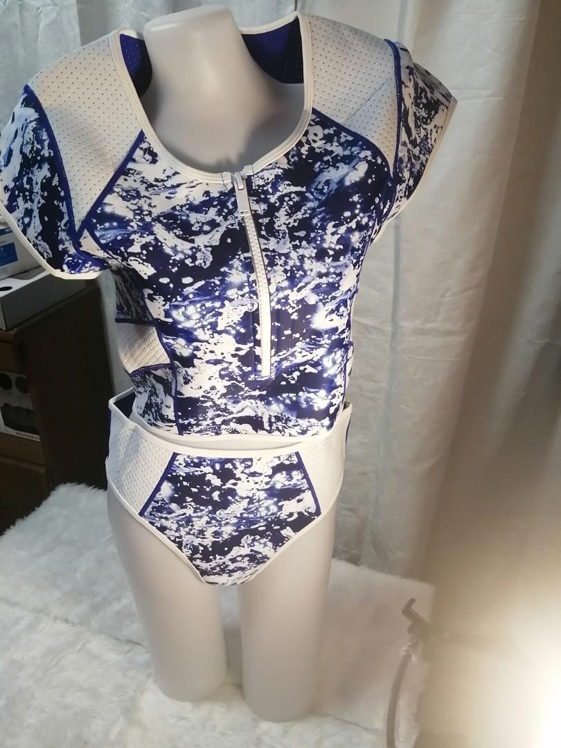 Slazenger zip short sleeve swimsuit ladies deals