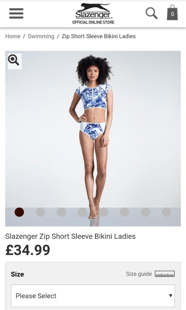 Slazenger Zip Short Sleeve Bikini Women s Fashion Swimwear Bikinis Swimsuits on Carousell