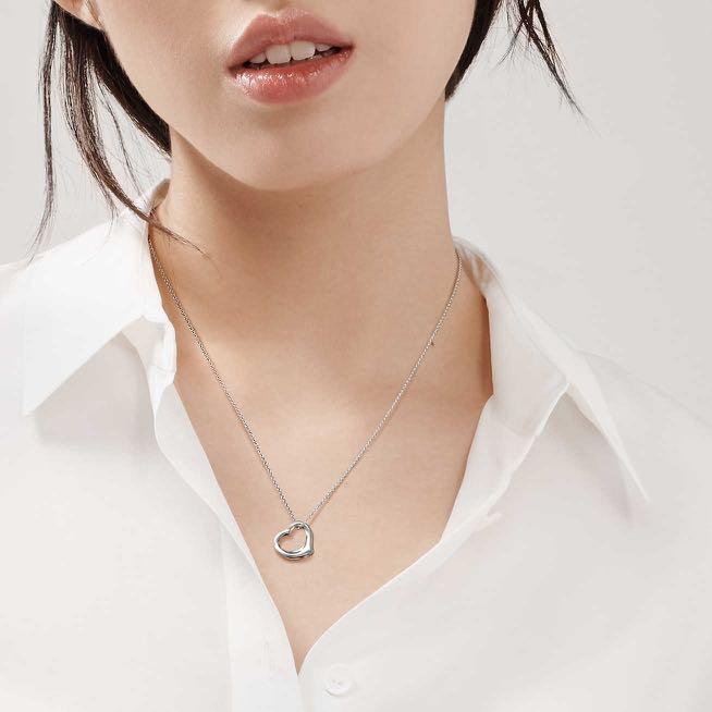 Tiffany open store heart pendant necklace