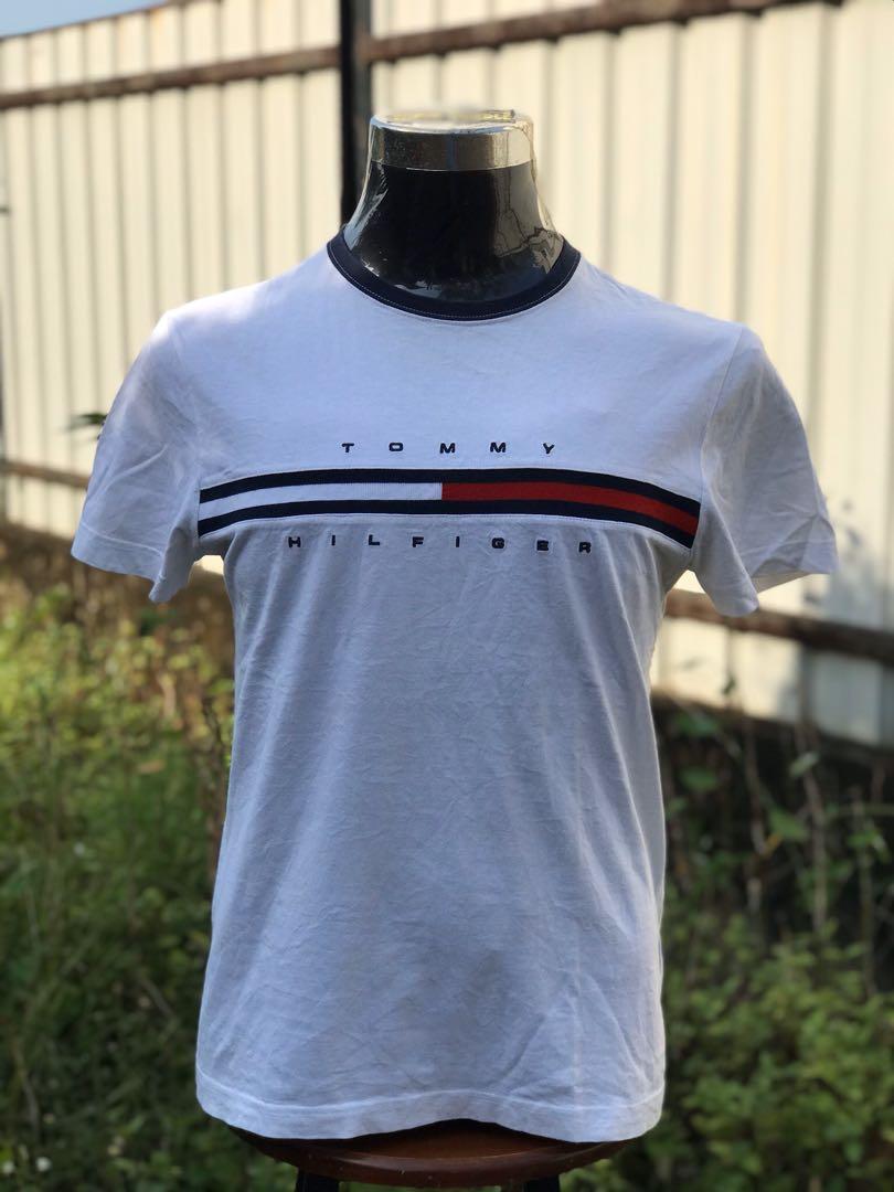 Tommy Hilfiger Spell Out T-shirt, Men's Fashion, Tops & Sets, Tshirts &  Polo Shirts on Carousell