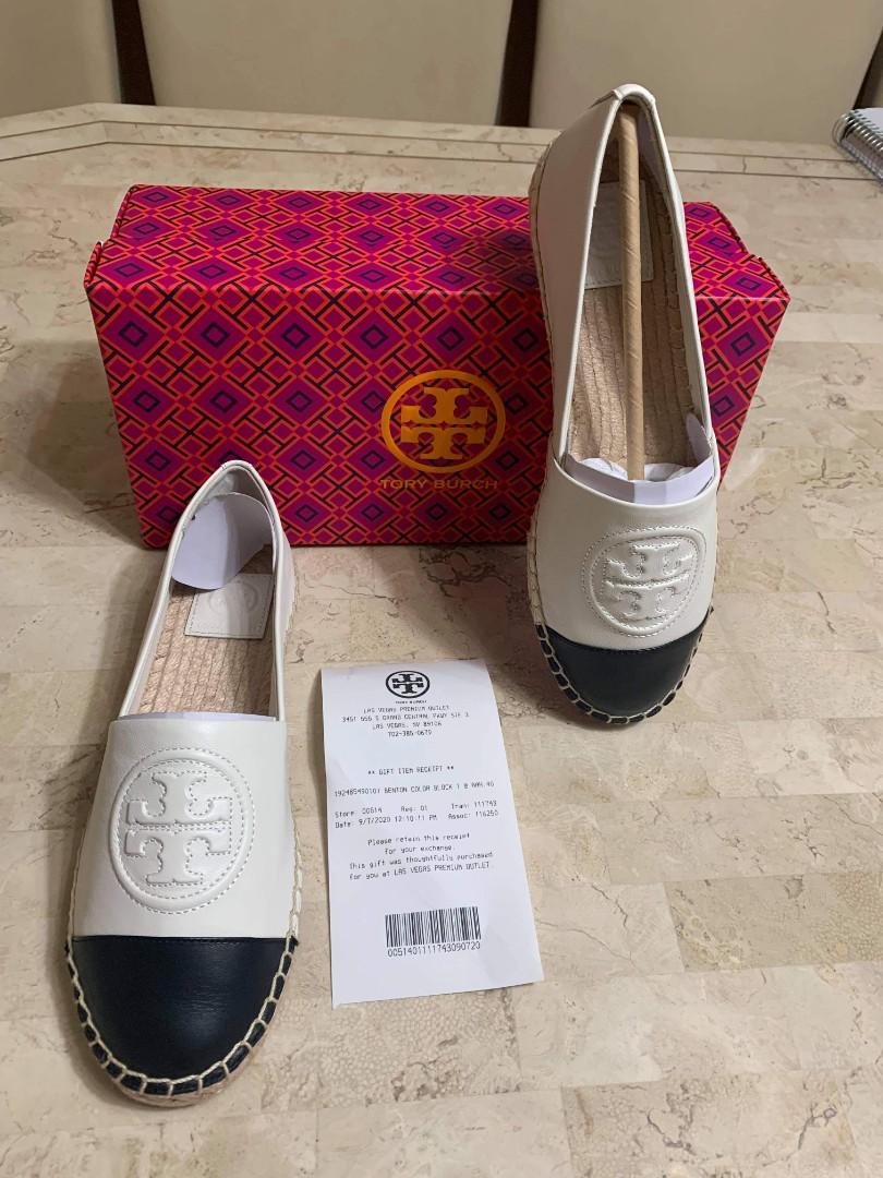 Tory Burch benton espadrille in color block size , Women's Fashion,  Footwear, Flats & Sandals on Carousell