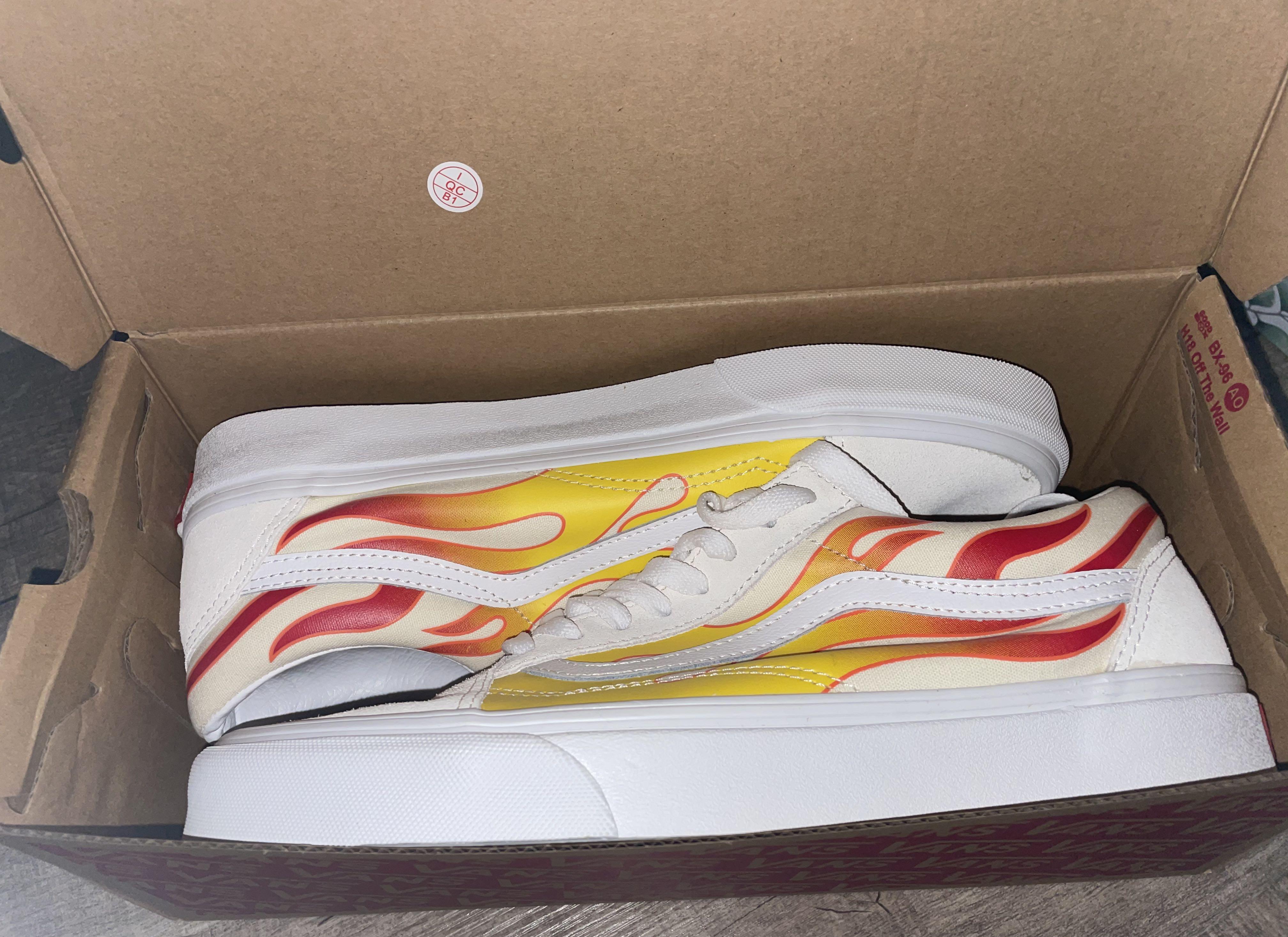 White vans clearance flames