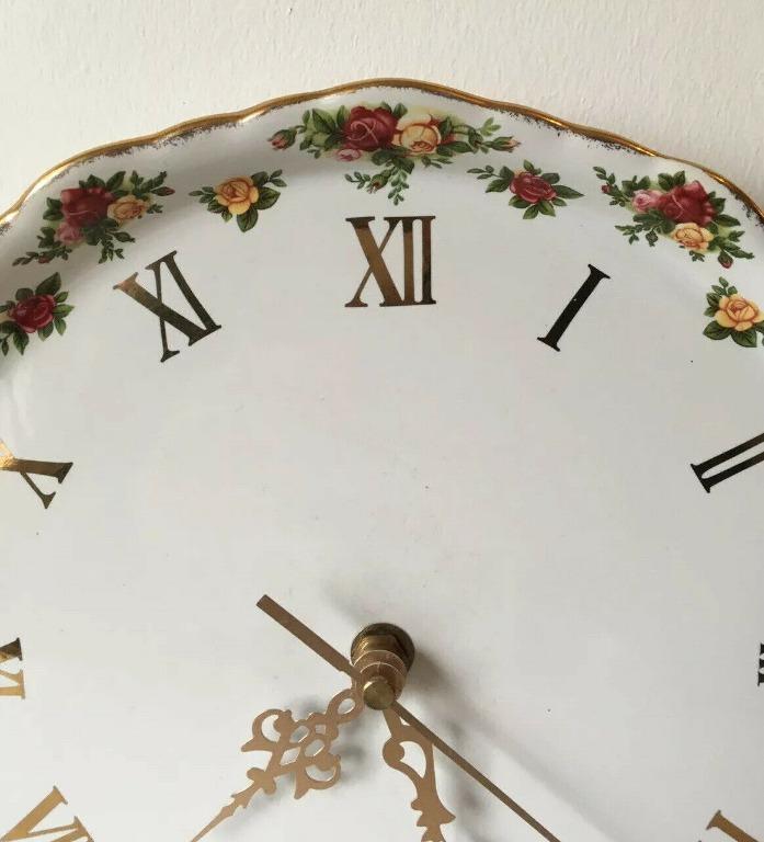 Wall Clock Plate Royal Albert Old Country Roses Rare In Transit