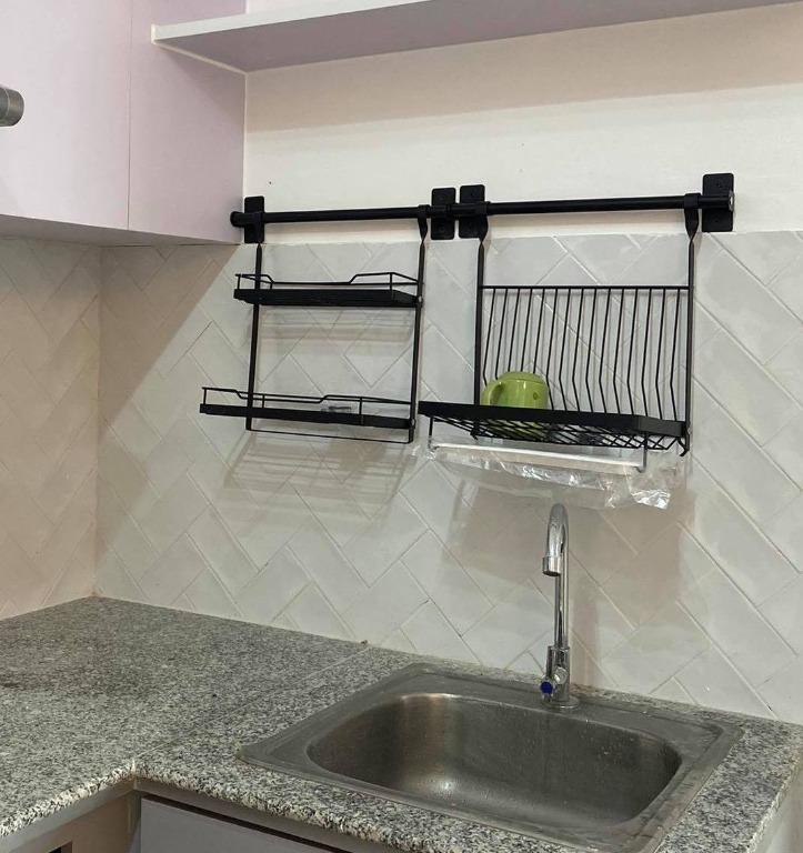 Wall Mounted Hanging Kitchen Shelf w/ FREE Rod Set, Furniture & Home ...