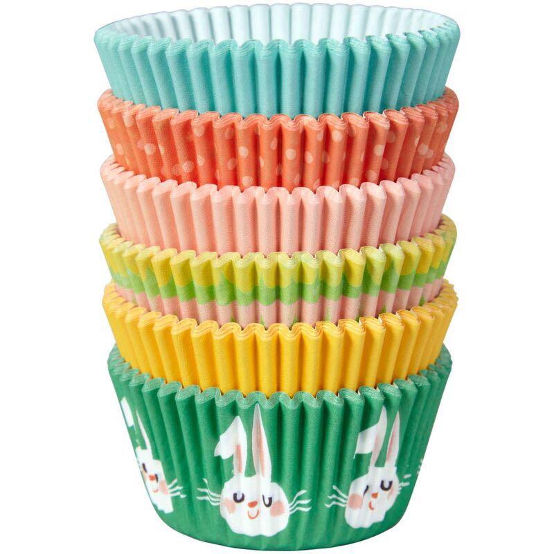 Wilton Easter Cupcake Cases/Liners - 150 count (Category: Bakeware) located in Cagayan de Oro. Submitted by goodiemarketph (Listing ID 1067291833, Image 3). Description: Choose one design or colour to bake your Easter cupcakes - or use a variety. Includes 3 solid colors - teal, pink and yellow plus 3 prints - dots, stripes and bunnies. SPECIFICATIONS: ☑️ Dress your Easter cupcakes and muffins in this assortment of springtime-designed baking cases