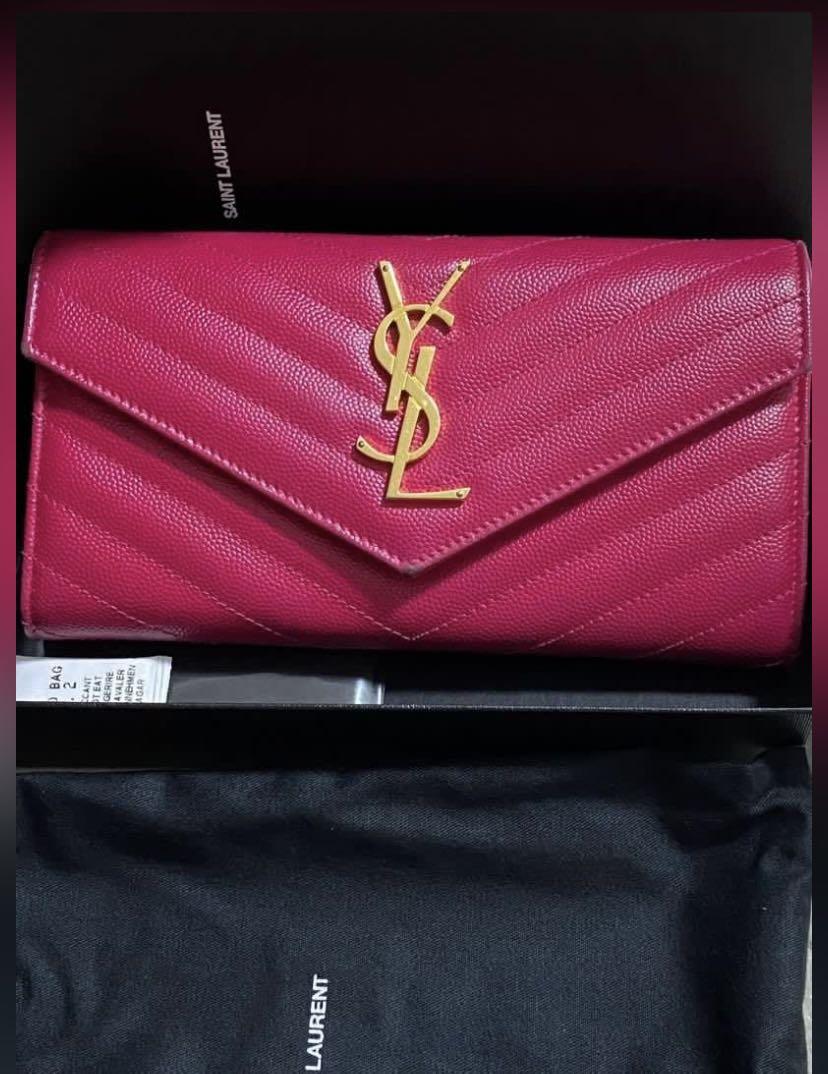 Monogram large flap wallet in grain de poudre embossed leather on sale