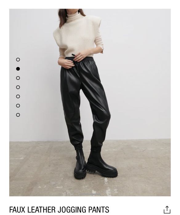 Zara black leather pants Women s Fashion Bottoms Other Bottoms on Carousell