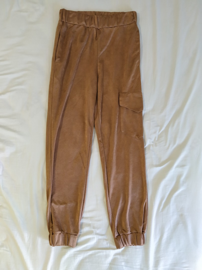 Zara Gold Brown Pants Women S Fashion Clothes Bottoms On Carousell
