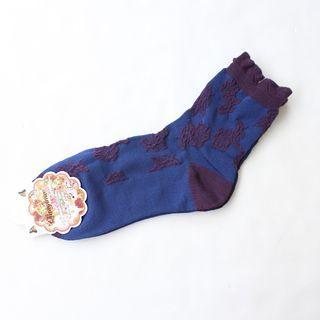 日系花朵刺繡襪子