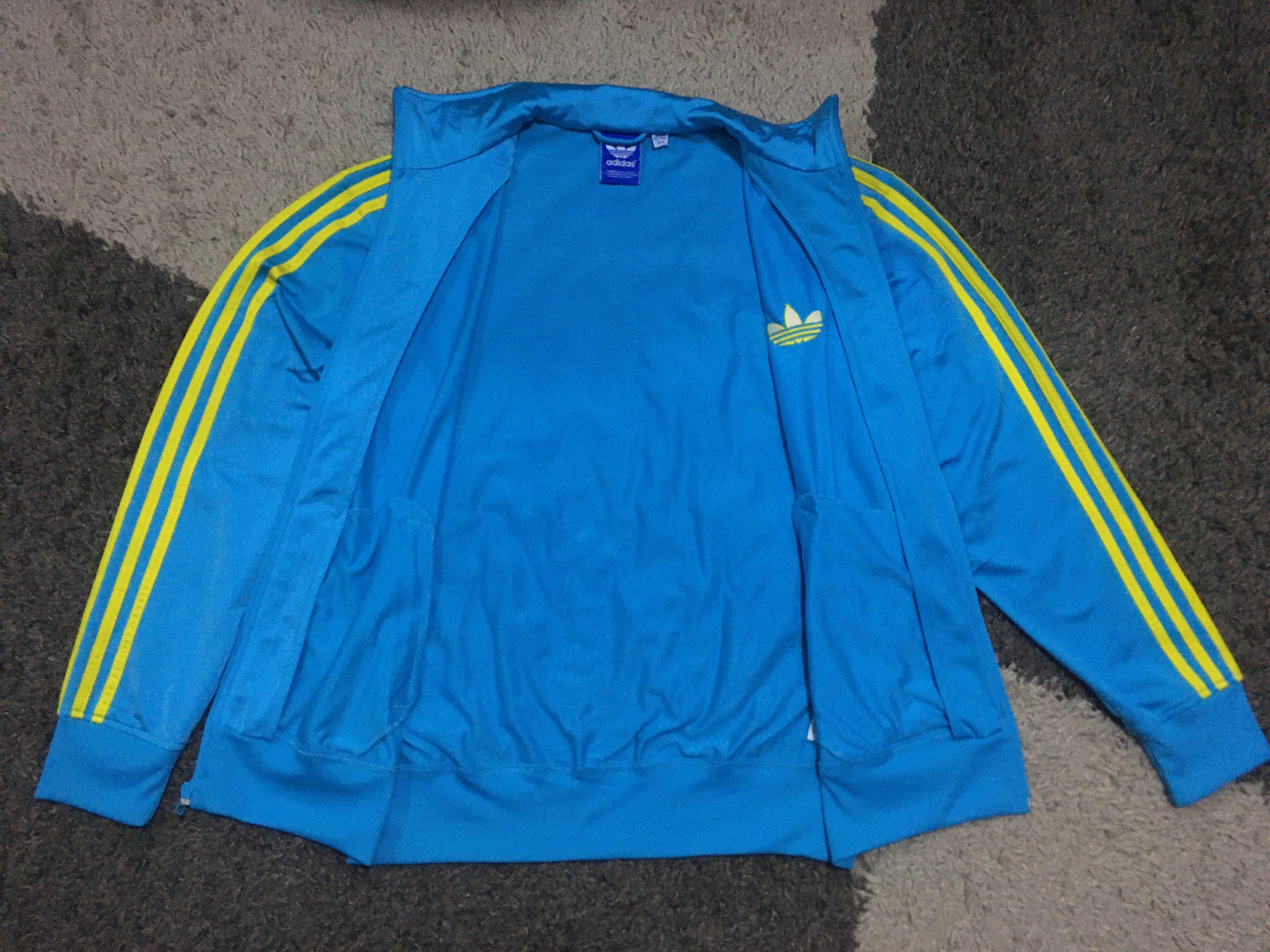 ADIDAS LIGHT BLUE FULL ZIPPED TREFOIL TRACK JACKET M Men s