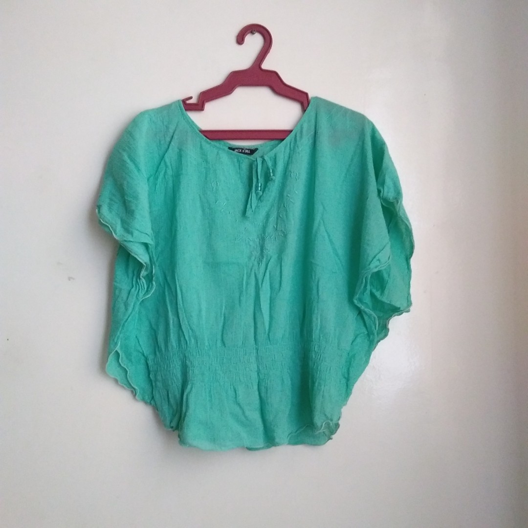 aqua green blouse