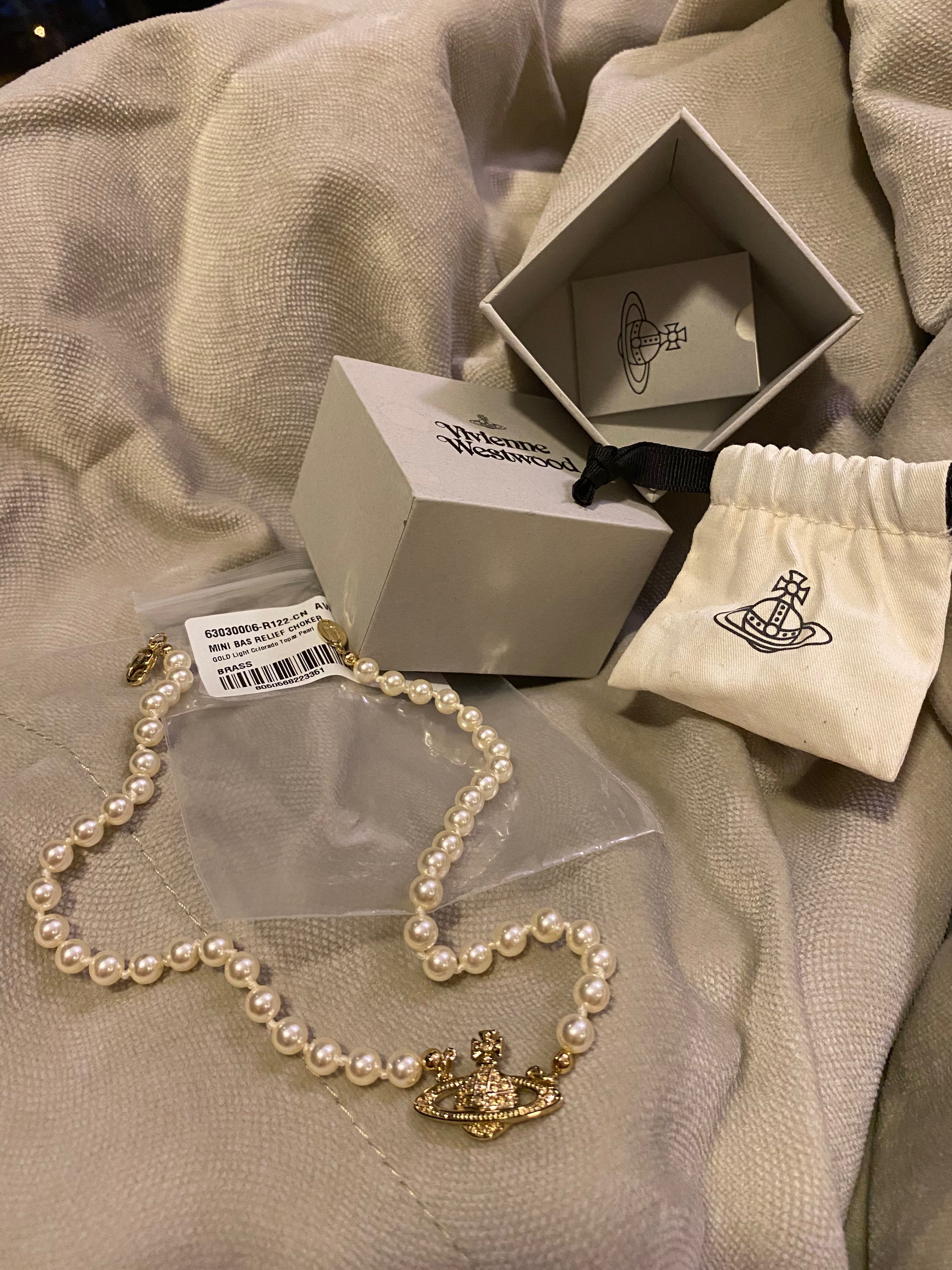 Authentic Vivienne Westwood mini bas relief choker necklace