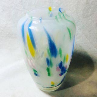 Beautiful Glass Vase with Muti Color Design