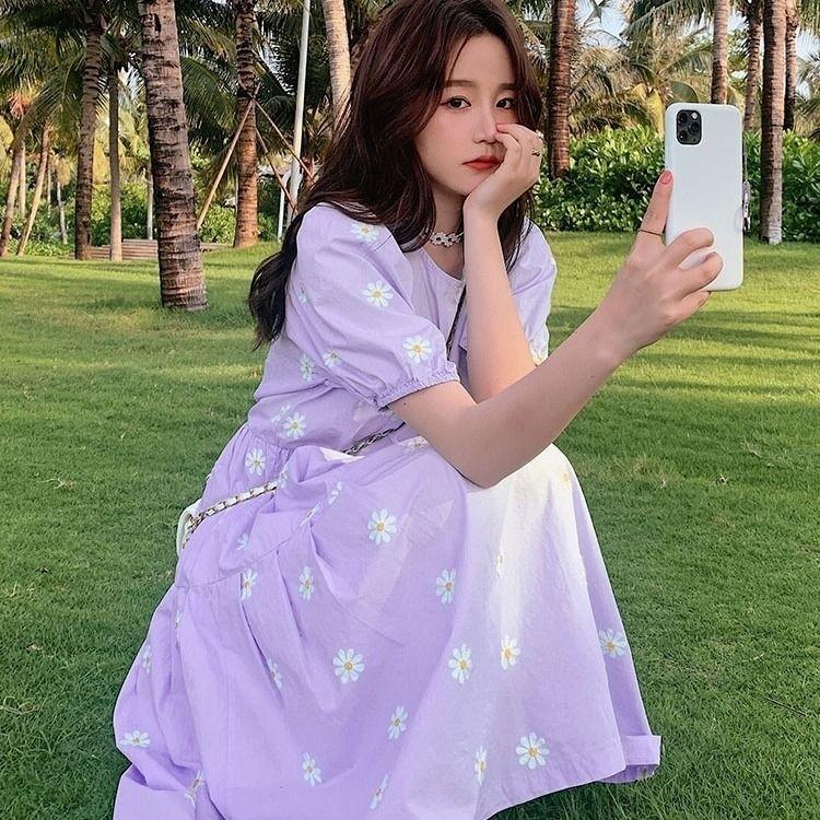 Lilac daisy dress top