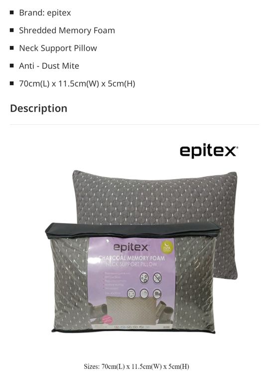 epitex charcoal memory foam