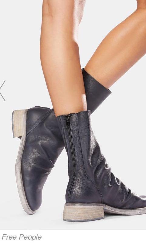 BNIP Free People Genuine Leather Slouched Boots Women s Fashion