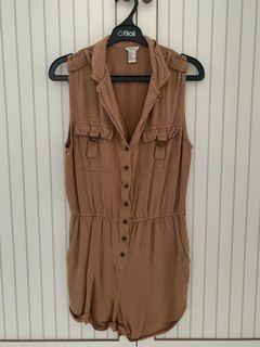 Brown Utilitarian Romper