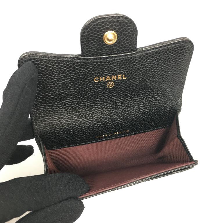 Chanel 香奈兒Black Grained Calfskin classic card holder黑色顆粒小